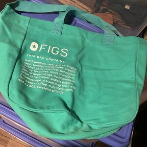Figs surgical green canvas tote bag
